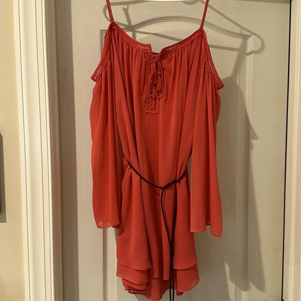 Off the shoulder long sleeve dress